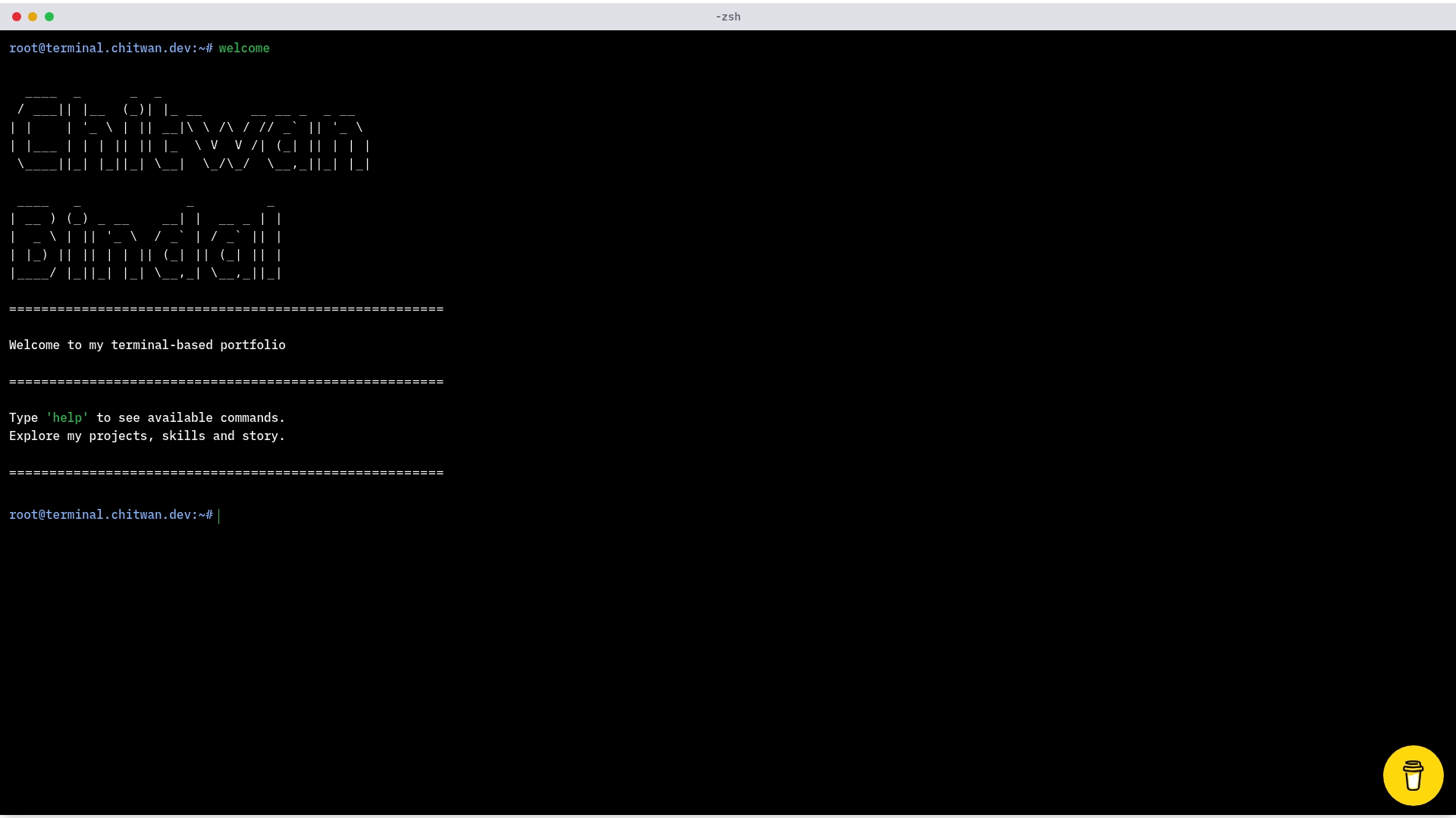 Terminal portfolio